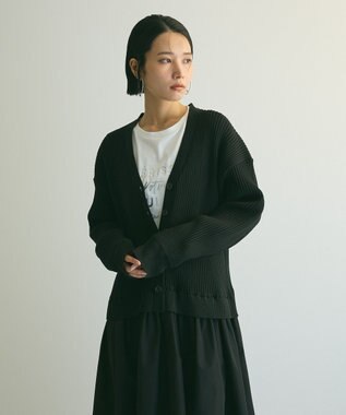 Green Parks ａ．ニットドッキングワンピース Black