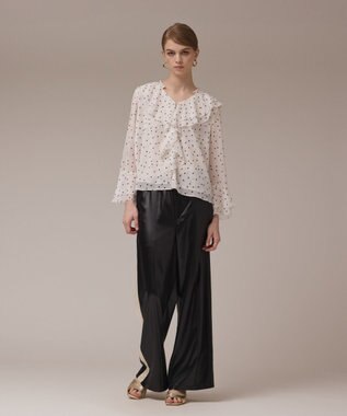 GRACE CONTINENTAL ラッフルドットトップ ホワイト