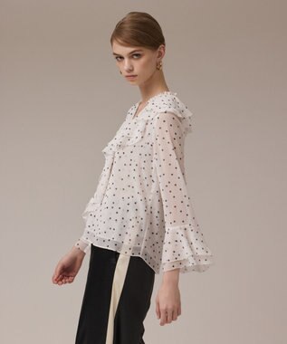 GRACE CONTINENTAL ラッフルドットトップ ホワイト