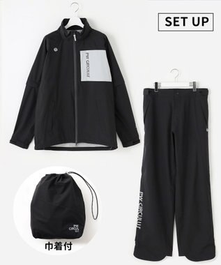 PW CIRCULUS 【 耐水圧20000mm  / レイン対応 】【UNISEX】防水レインウエアセット ゴルフ ブラック系