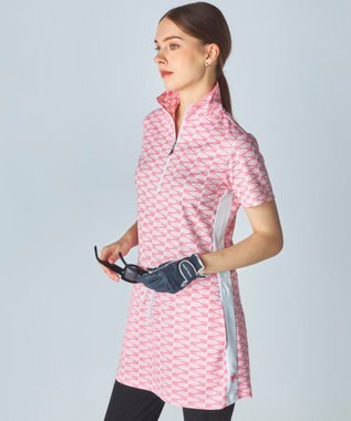 FILA GOLF／marie claire 【Marie claire sports】ロゴ柄ハーフジップチュニック