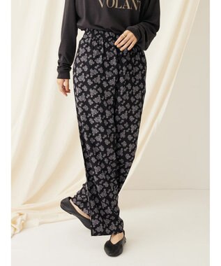 CRAFT STANDARD BOUTIQUE レーヨンイージーパンツ Flower Black
