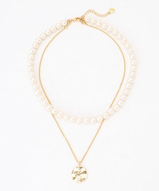 23区 2WAY パール コイン ネックレス ゴールド系