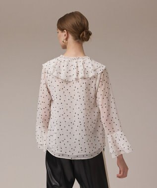 GRACE CONTINENTAL ラッフルドットトップ ホワイト