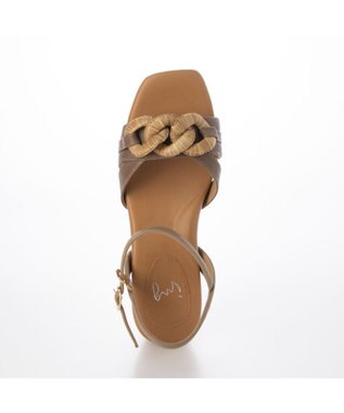 ing <ing>チェーンモチーフアンクルストラップサンダル オークコンビ