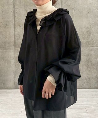 #Newans 【LEE掲載アイテム】【前後着用可能】ビッグカラー２WAYブラウス