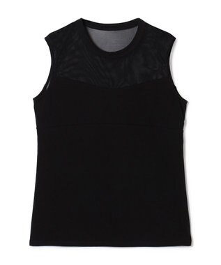 Chacott HandsomeCotton チュールノースリーブTシャツ ブラック