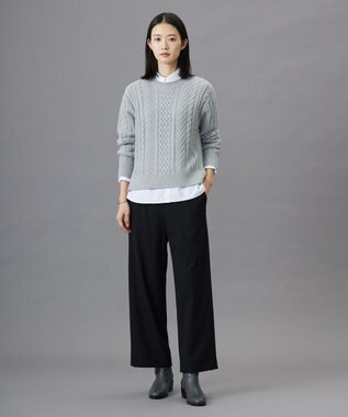 J.PRESS LADIES L 【WEB限定カラーあり・洗える】EIGER CORD ALAN クルーネックプルオーバー ニット 【WEB限定】トップグレー系