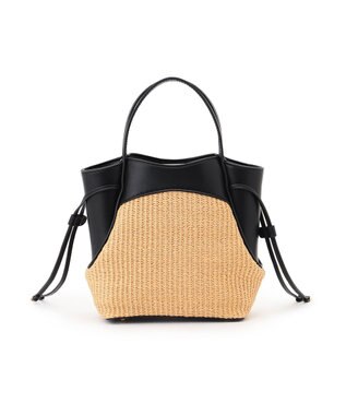 23区 【先行予約】ペーパーライクコンビ ショルダーバッグ (S) ブラック×ベージュ