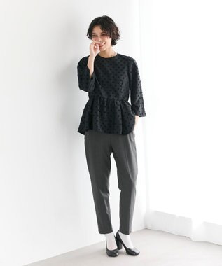 【セレモニーにも】〈亀恭子さんコラボ〉美シルエットセンタープレスパンツ