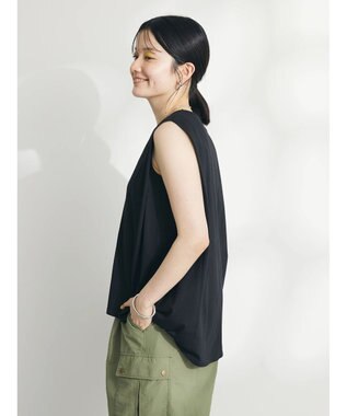 CRAFT STANDARD BOUTIQUE 肩タックノースリーブプルオーバー Black