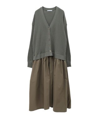 Green Parks ａ．ニットドッキングワンピース Khaki