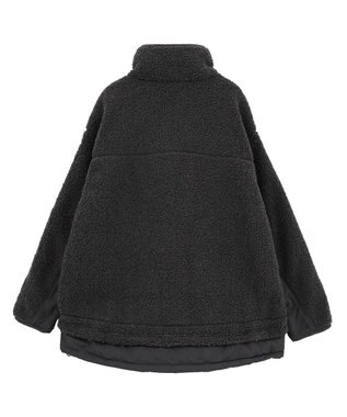 Green Parks 異素材コンビスタンドボアブルゾン Charcoal Gray