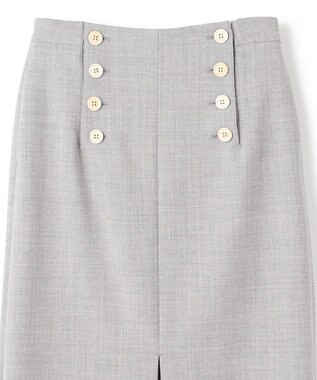 BEIGE， FERSEN / フロントボタンIラインスカート L.Gray