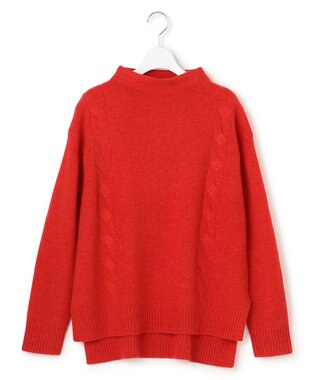 J.PRESS YORK STREET 【WOMEN】ケーブルポイント ボトルネック ニット レッド系