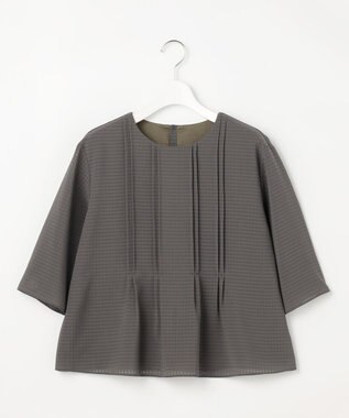 J.PRESS LADIES S シアーブロックチェック カットソー グレー系