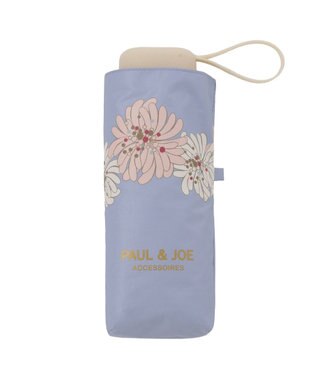 MOONBAT 【WEB限定/遮光率100%】晴雨兼用折りたたみ日傘 ポール&ジョー(PAUL & JOE ACCESSOIRES)クリザンテーム/バイカラー 雨の日OK 遮熱 簡単開閉 UV 晴雨兼用 サックスブルー