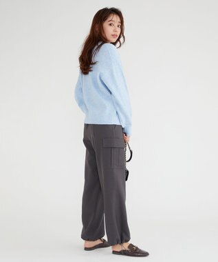 Feroux 【洗える】クルーネックニット プルオーバー スカイブルー系