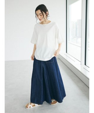 CRAFT STANDARD BOUTIQUE 【ＵＶカット】布帛切り替えプルオーバー Off White