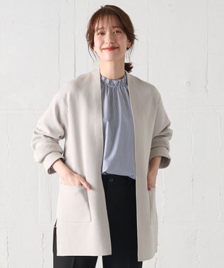 ANY L 【洗濯機可】総針ロングコーディガン サンドベージュ