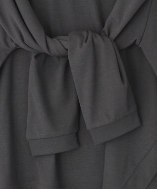 earth music&ecology マルチウェイショルダースリットトップス Charcoal Gray