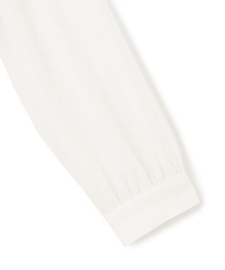 23区 【吸水速乾/UVケア/防シワ性】バックサテンアムンゼン パール釦 タック ブラウス ホワイト系