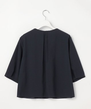 J.PRESS LADIES S シアーブロックチェック カットソー ネイビー系