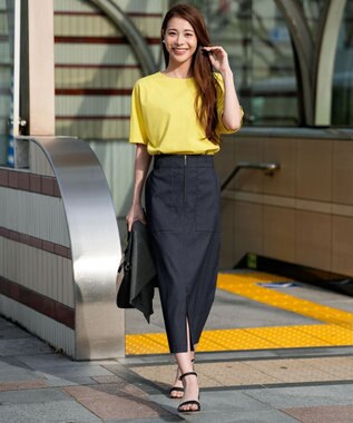 ANY SIS S ショート丈ドルマン５分袖 プルオーバー シトラスイエロー