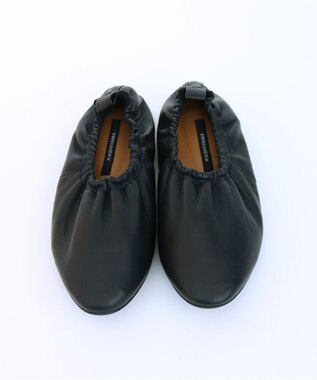 KASHIYAMA ソフトギャザーフラットシューズ ブラック