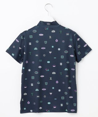 23区GOLF 【WOMEN】【吸水速乾・UVケア】ステッカープリント モックネックシャツ ネイビー系5