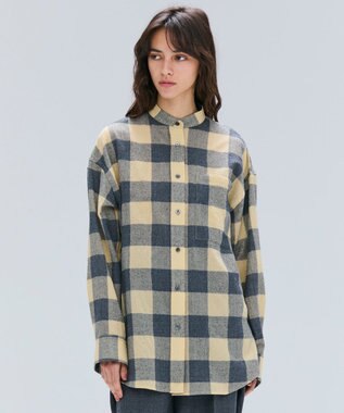 BEIGE， HOBBS / ウールチェックカシュクールブラウス