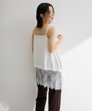 Green Parks 裾レースイレヘムキャミ White