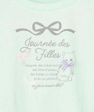 ANY KIDS 【綿100%】ロゴプリント 長袖Tシャツ ミント