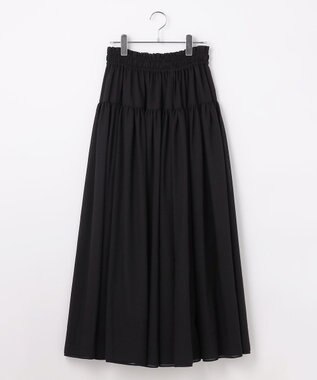 #Newans 【高山都さんコラボ】ダブルギャザーロングスカート ブラック