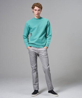 JOSEPH HOMME 新柄【イージーケア】 ヴィスコースリンクス　モックネックニット スモーキーグリーン系