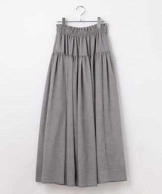 #Newans 【高山都さんコラボ】ダブルギャザーロングスカート グレー