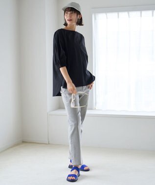 UNFILO イージーケア ドルマンブラウス ブラック