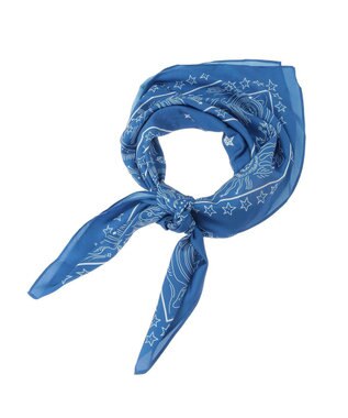 AMERICAN HOLIC シルキーバンダナ柄スカーフ Blue