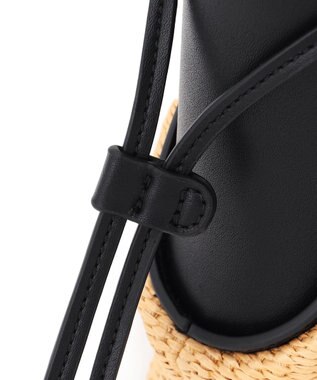 23区 【先行予約】ペーパーライクコンビ ショルダーバッグ (S) ブラック×ベージュ