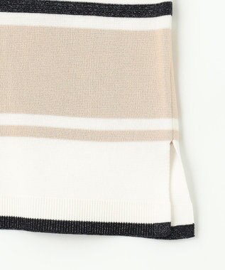 J.PRESS LADIES Cotton Acetate ブロッキング ボーダー ニット ベージュ×ネイビー系