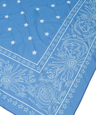 AMERICAN HOLIC シルキーバンダナ柄スカーフ Blue