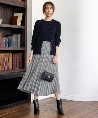 ANY SIS S ケーブルニット プルオーバー ネイビー