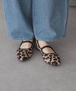 AMERICAN HOLIC ニットメリージェーンパンプス Leopard