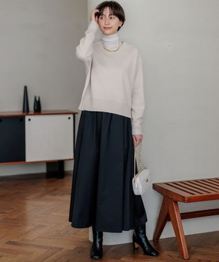 23区 【Oggi2月号掲載/洗える】ウールカシミヤ Vネック ニット ベージュ系