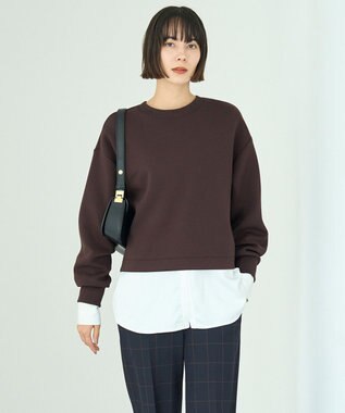 UNFILO L 【2WAY】BEAUTY FORM JERSEY ハーフZIP プルオーバー 【WEB限定】ブラウン