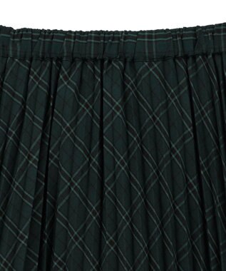 earth music&ecology プリーツミディスカート Check Green