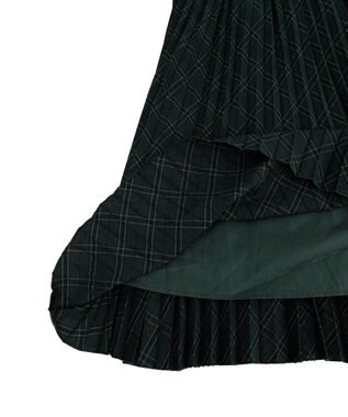 earth music&ecology プリーツミディスカート Check Green