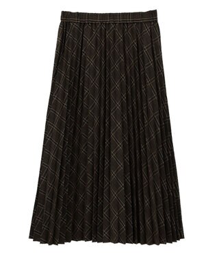earth music&ecology プリーツミディスカート Check Brown