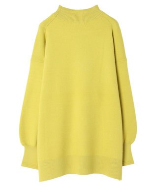 earth music&ecology やわらかタッチハイネックチュニック Lime Green