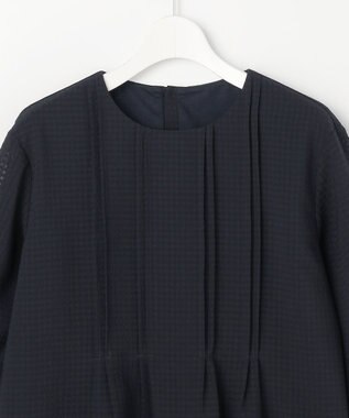 J.PRESS LADIES S シアーブロックチェック カットソー ネイビー系